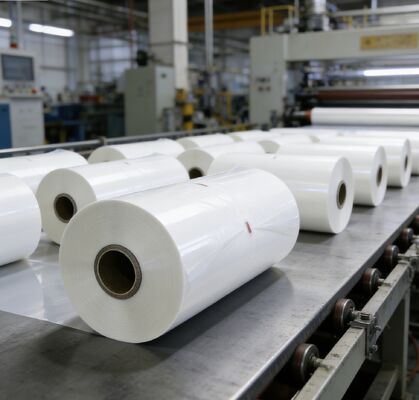 Vochtbestendige PET-thermische lamineerfolie met warmtegeactiveerde kleefstof en glanzende afwerking voor verpakkingen