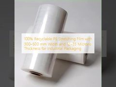 100% Recyclebare PE Rekfolie met 300–500 mm Breedte en 12–35 Micron Dikte voor Industriële Verpakkingen
